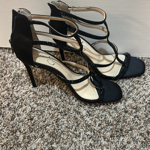 Jessica Simpson black rhinestone heels - Picture 3 of 6